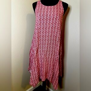 Red Sleeveless Scrunch Strap Keyhole Dress